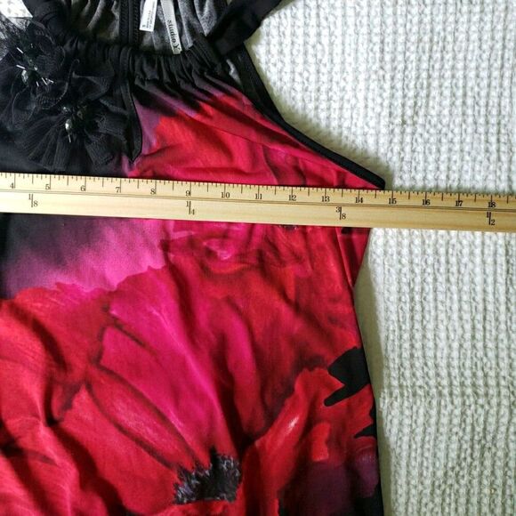 Studio Y Tank Top Black Red Maroon Floral Feminine USA Y2k 90's Women's Size S - Picture 9 of 11